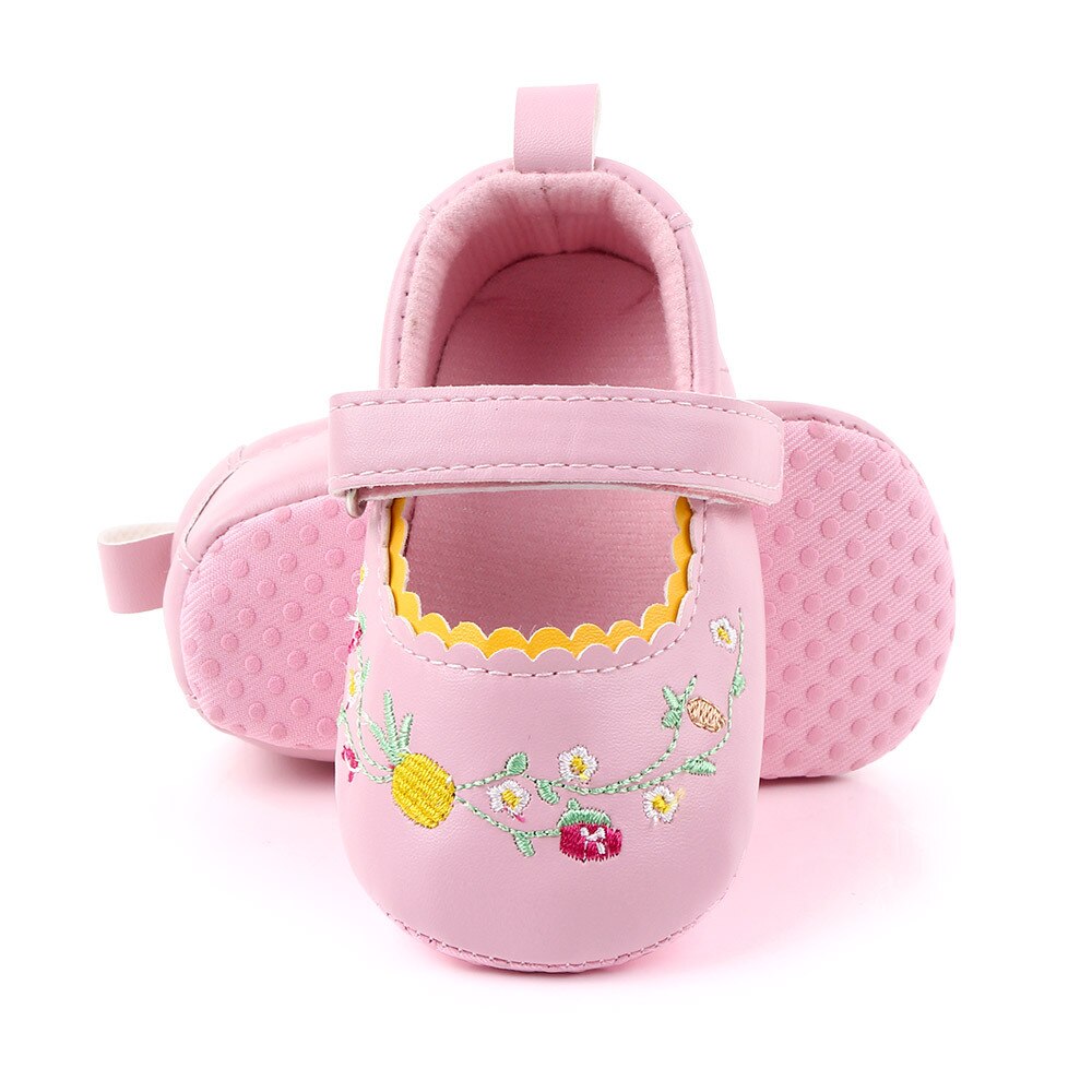 Newborn Baby Girl Crib Shoes Baby Shoes Embtoider Flowers Princess Baby Girl Shoes Toddler Infant Footwear 1 Year Old