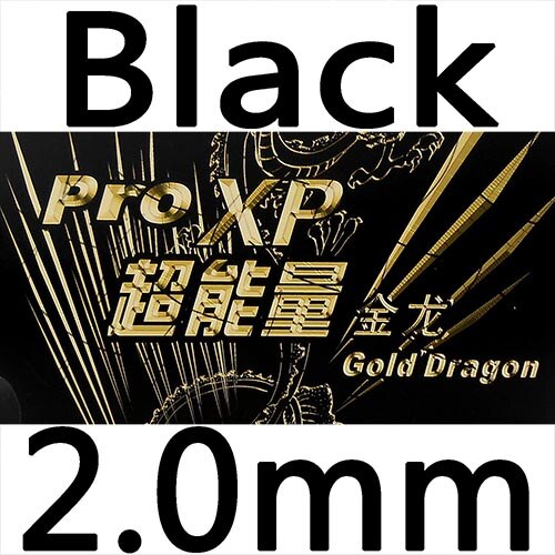 KTL Pro XP Gold Dragon pips-in table tennis / pingpong rubber with sponge: Black 200
