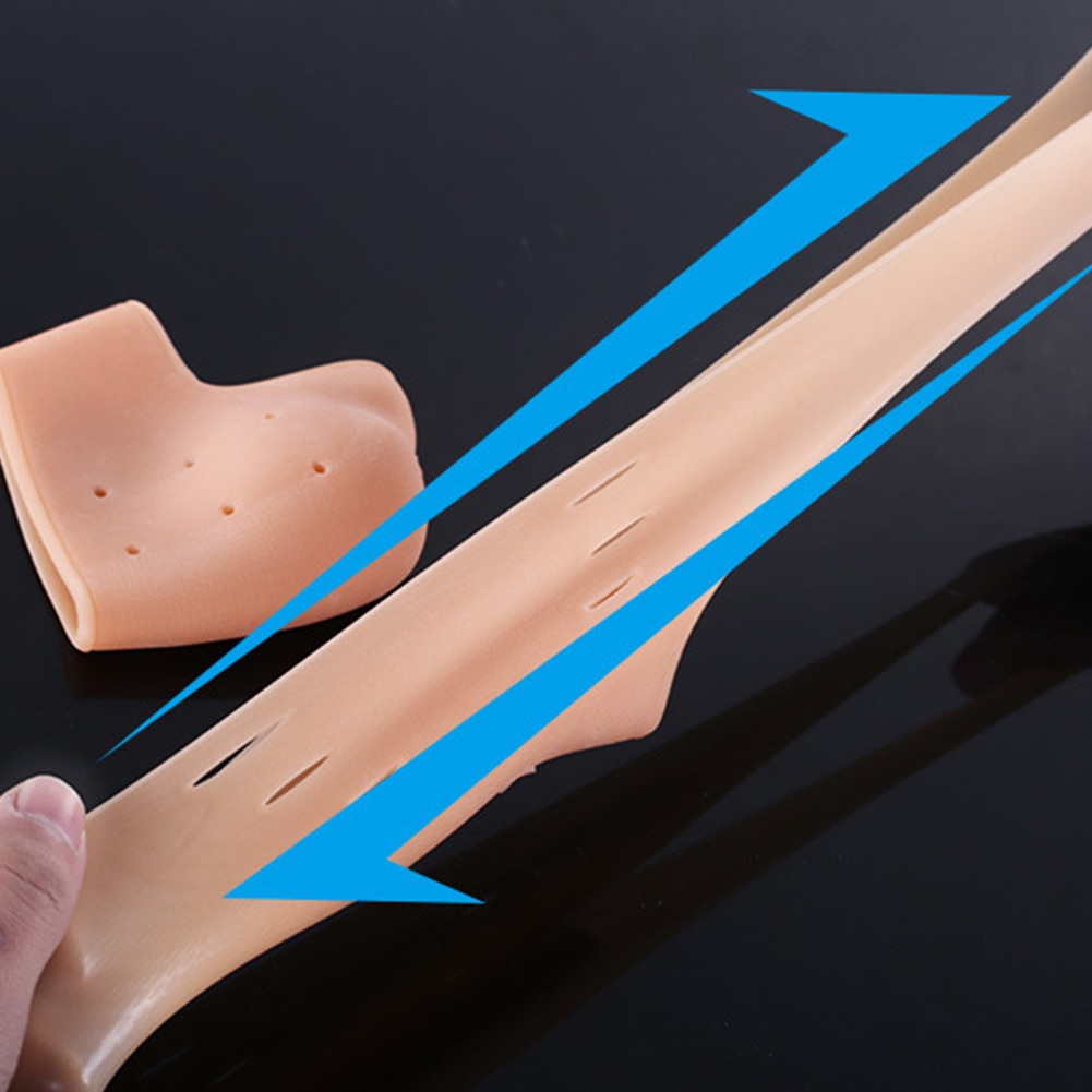 Unisex usynlig højdeøgning silikone hælstrømper anti crack fodbeskytter gennemsigtige høje hæle smertelindrende fodpuder