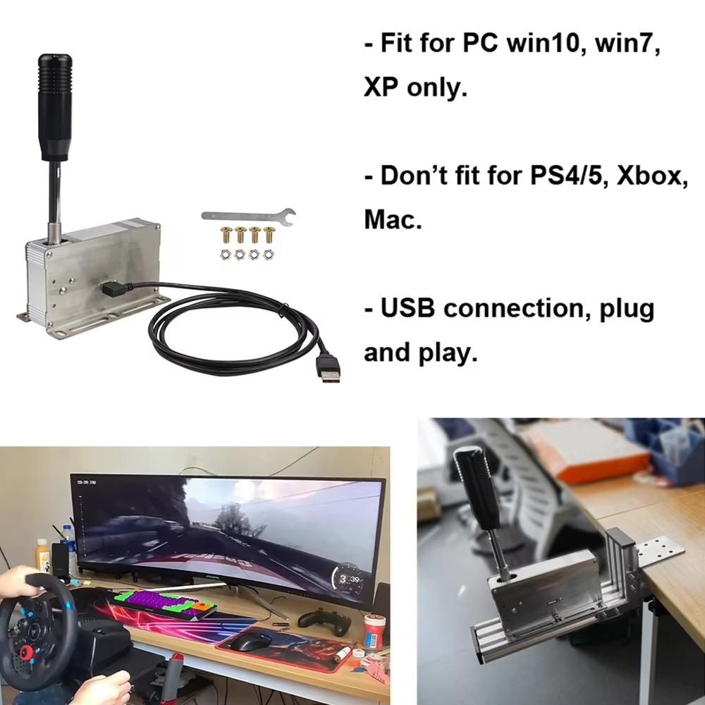 PC USB, juegos de carreras, cambio secuencial, cambio de marchas, SIM para Logitech G920 G923 G25 G27 G29 Thrustmaster T300RS/GT T500 para ETS2