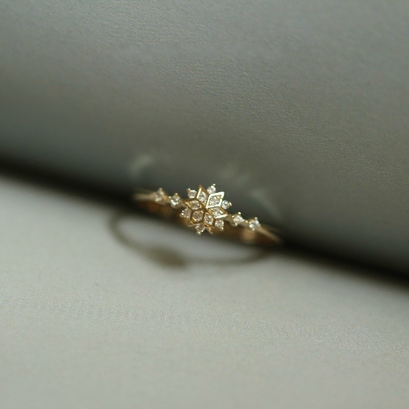 Leuke Vrouwen Sneeuwvlok Ringen Vrouwelijke Chic Dainty Ringen Party Delicate Ringen Bruiloft Sieraden