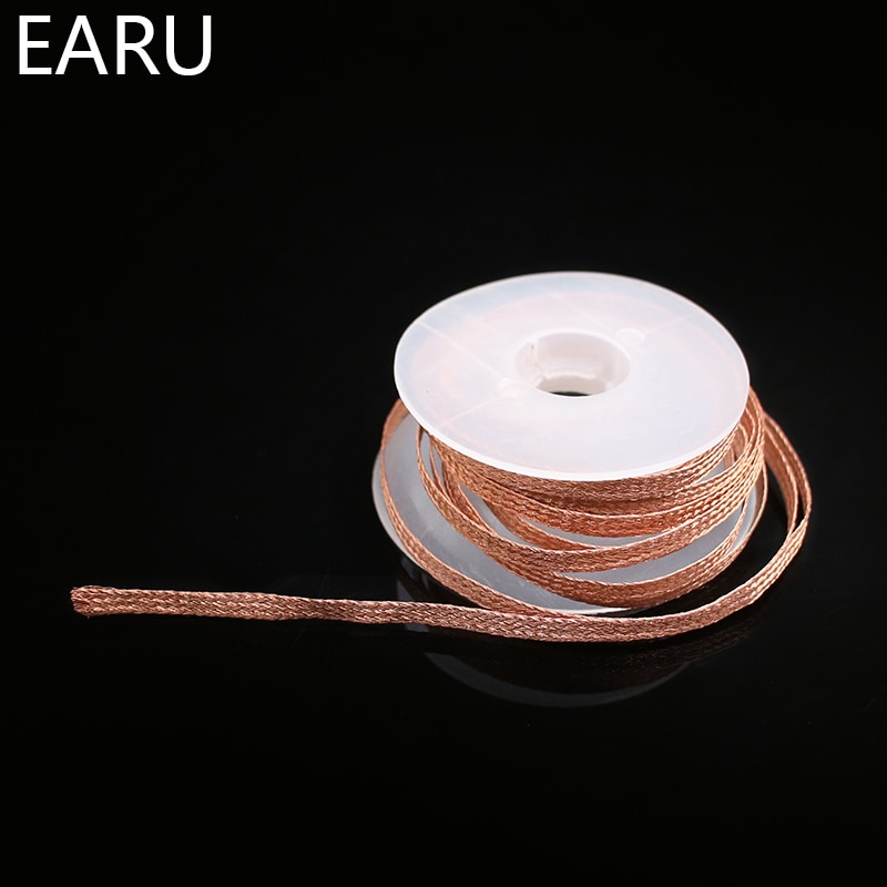 1mm-2.5mm-4mm 1,5 M 3M trenza para desoldar removedor de soldadura alambre de mecha soldadura estaño Cable con ventosa Cable de plomo herramienta de reparación de flujo AN