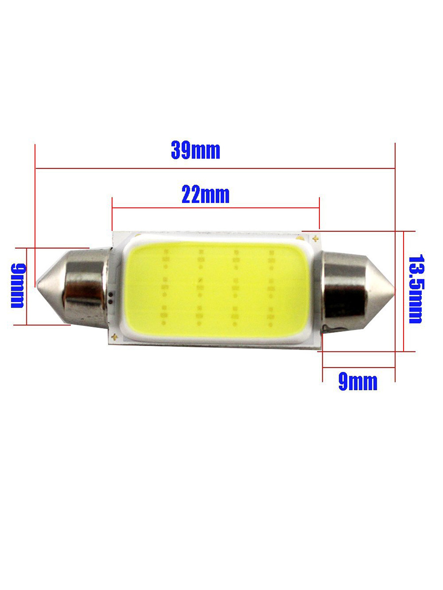 10Stck LED Kolben Birne Innen Lesen Licht 31mm 36mm 39mm 42mm Auto Innen Lampe 1,5 W DC12V Kuppel Lichter Platte lampen Birne: 39mm