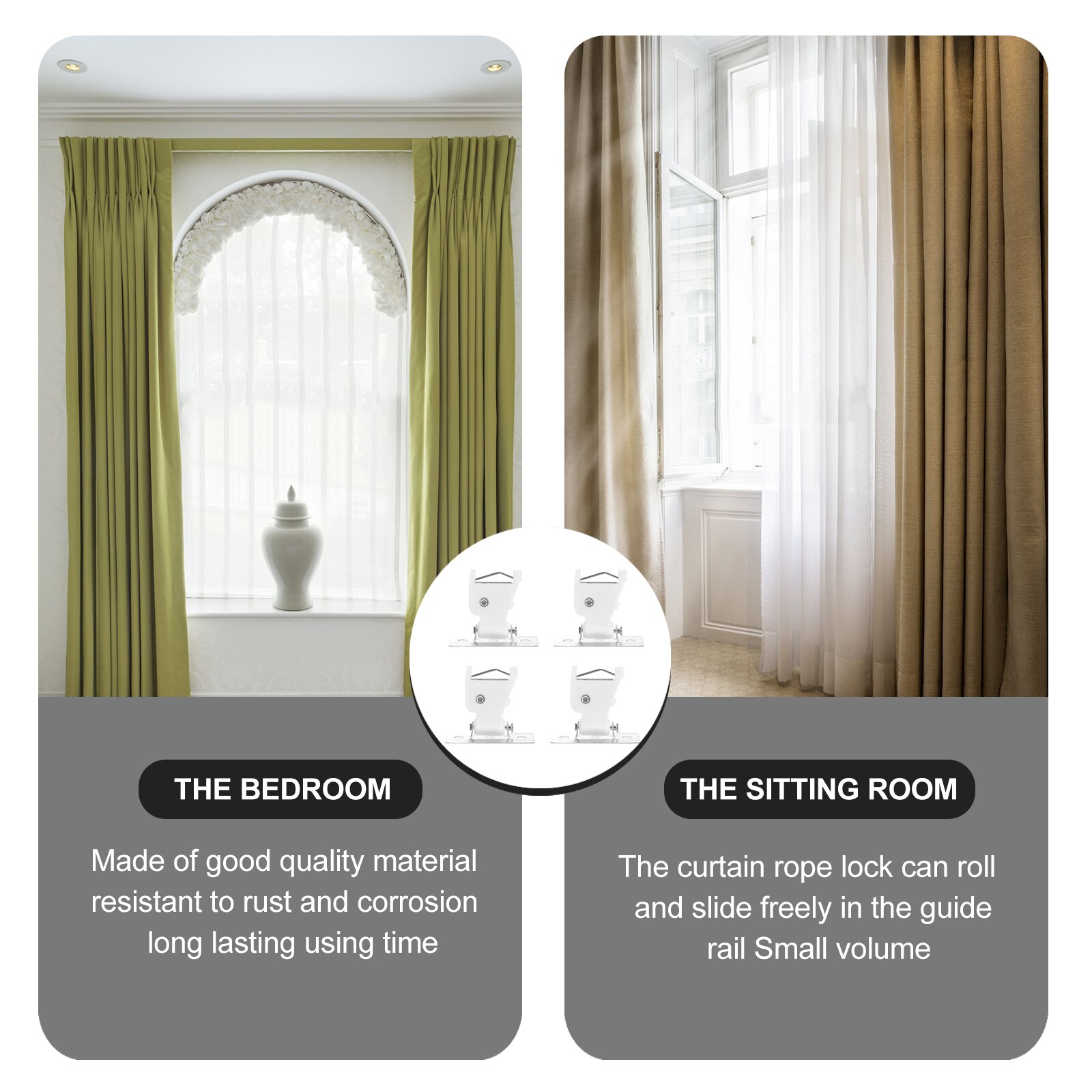 4Sets Bamboo Curtain Roman Shade Cord Locks Practical Window Blind Lock for Home