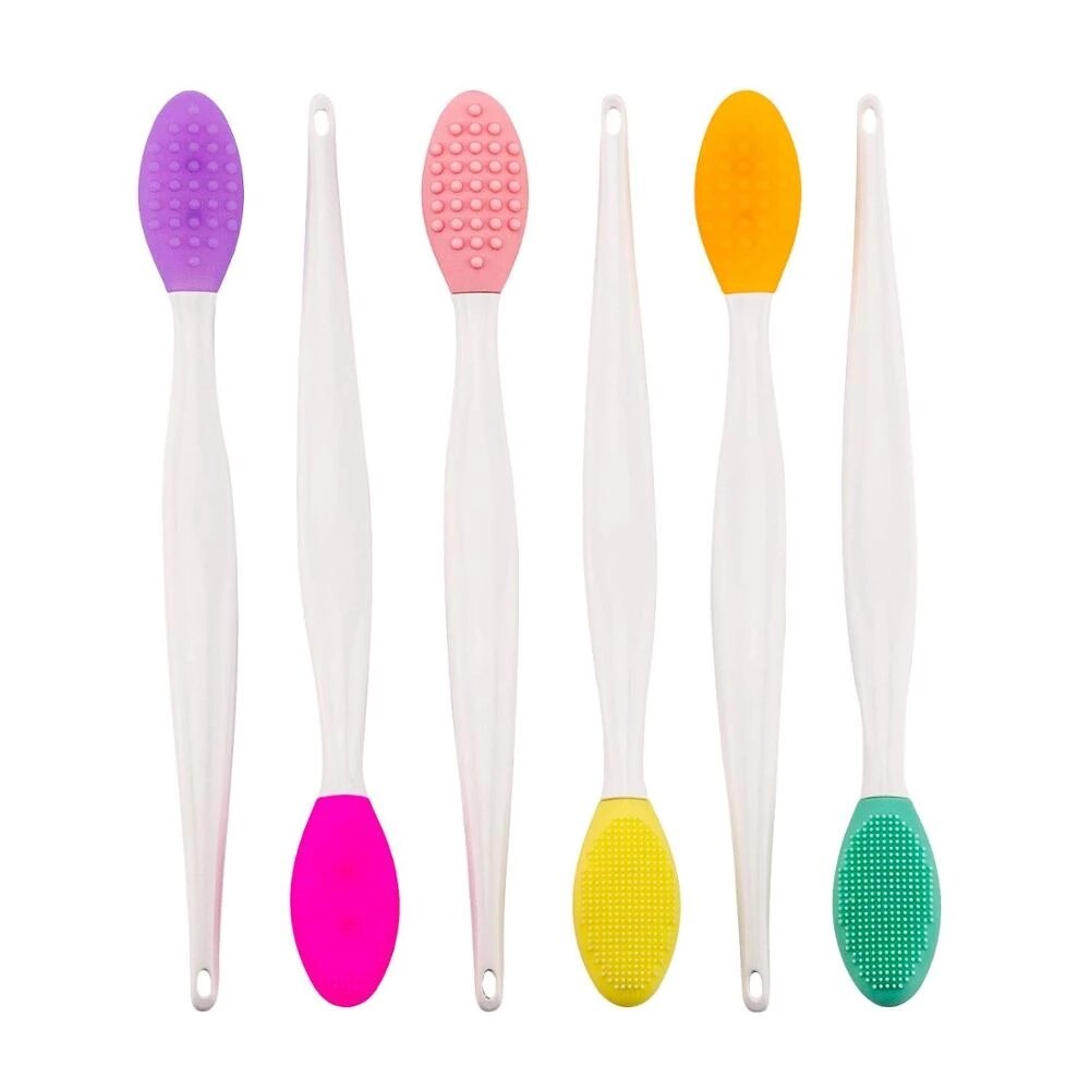 50pcs Lip Scrub Brush Double-Sided Silicone Exfoliating Lip Brush Exfoliating Brush for Men Women
