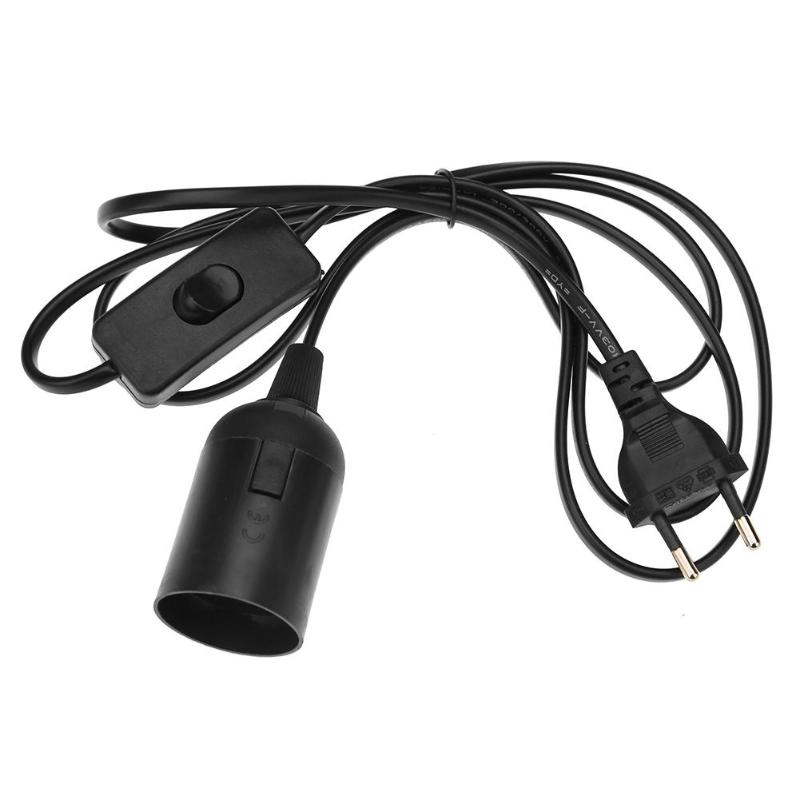 E27 Lamp Bases with Switch Wire for Pendant Bulb Hang Light Lamp Holder Suspension Socket Holder with 1.7m Power Cord Cable: D