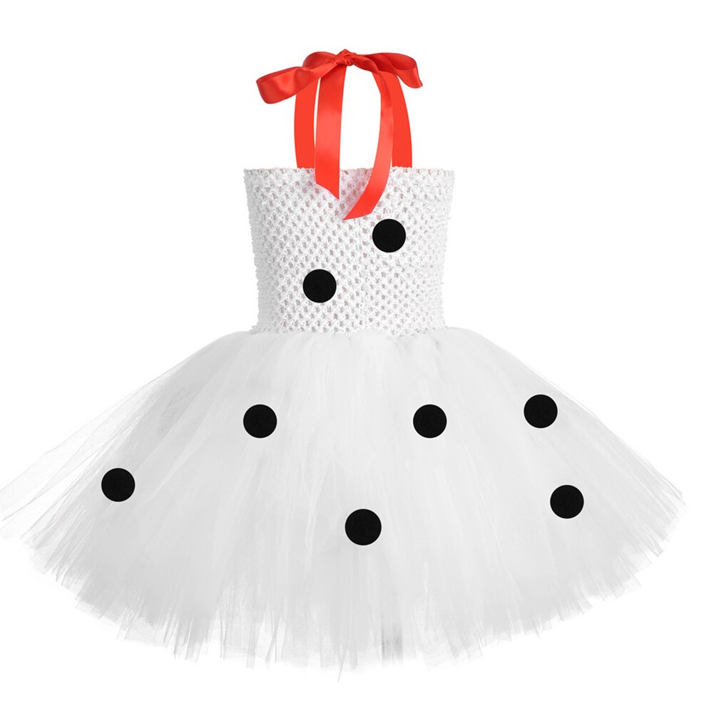 Vestido de dálmata para niñas, Vestido de de cumpleaños de niña de flores de tul de lunares, Disfraces de Halloween para niños, ropa de dálmata para perros y niñas