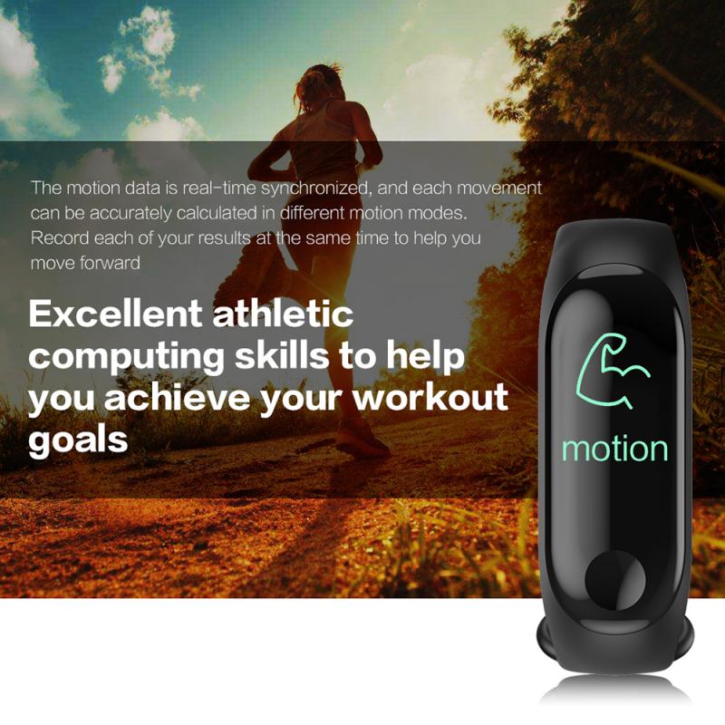 M3 Plus Smart Bluetooth Sports Bracelet Heart Rate Blood Pressure Monitor Fitness Tracker Smart Band For Android/IOS Smart Phone