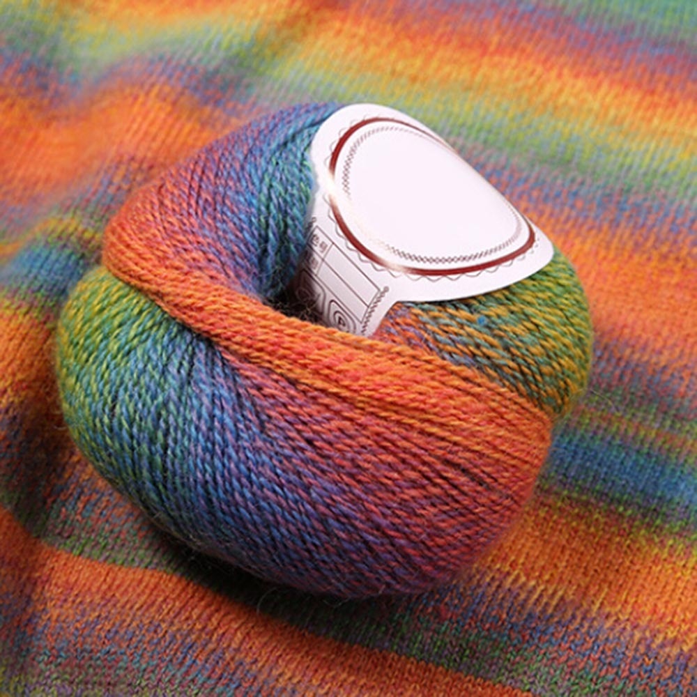 Chunky Pure Wool Ball Rainbow Colorful Knitting Crochet Yarn Craft for Sewing Autumn winter sweater Cloth Hand-knitted Yarn