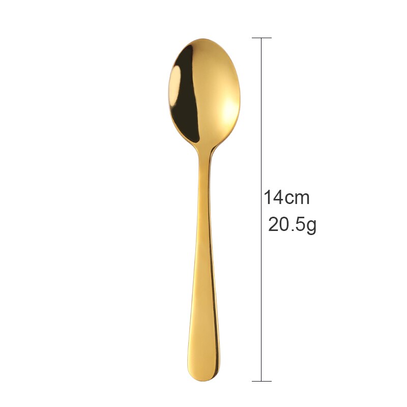 Multi Kleur 4 Stks/set Koreaanse Kleine Koffie Lepels Set Rvs Spiegel Poolse Gold Theelepels Voor Thee Party Kleine Lepel: Gold 4pcs