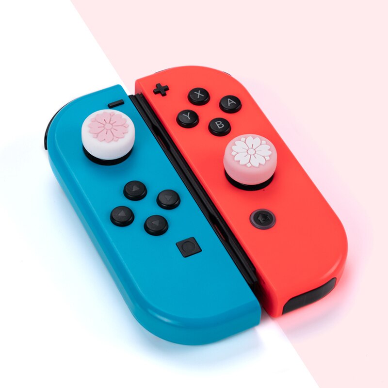 Sakura Siliconen Duimgrepen Voor Nintendo Switch Joycon Controller Case Joystick Cover Rocker Cap Voor Nintendo Switch Accessoires