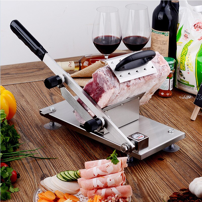 Lamb Roll Slicer Household Manual Stainless Steel Frozen Meat Cutting Machine Fat Cattle Machine Pot Meat Cutting Machine
