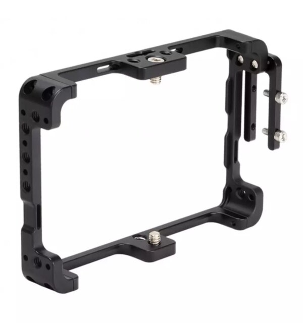 NITZE 5.5 MONITOR CAGE FOR FEELWORLD F6 PLUS MONITOR WITH HDMI-Compatible CABLE CLAMP - TP-F6PLUS Monitor Rig Protective cage: Red