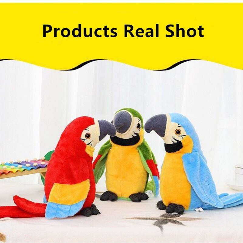 Robot électronique, jouet en peluche électrique pour enfant, Simulation élevée, perroquet, apprendre à parler, chant
