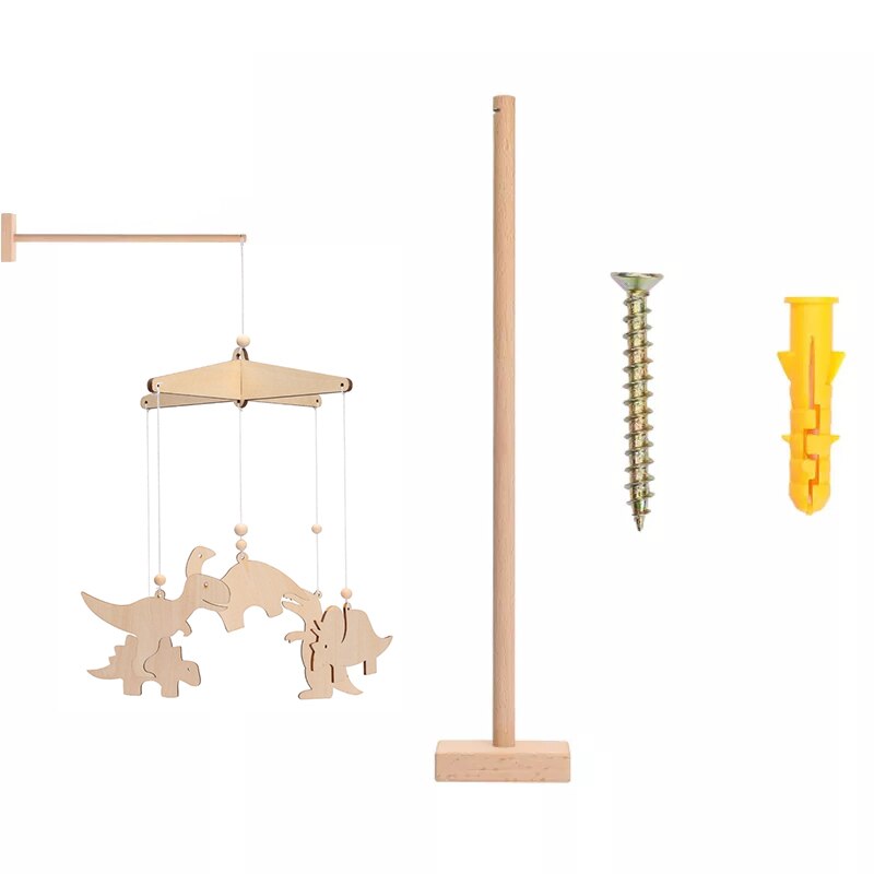 7Pc Assemblage Rammelaars Beugel Setinfant Wieg Mobiele Bed Bel Beugel Bescherming Pasgeboren Baby Speelgoed Houten Bed Bel Accessoires