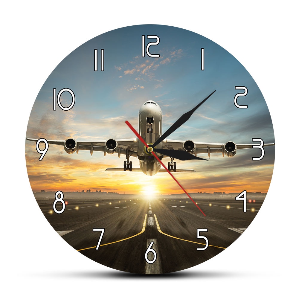 Aircraft Flight Home Decor Wall Clock Aviation Route Acrylic Wall Clock Quartz Silent Modern Airline Custom Wall Watch