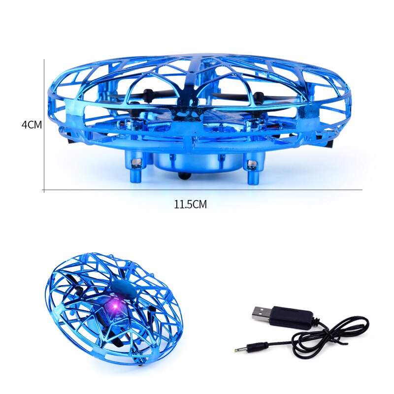 UFO Gebaar Sensor Vliegtuigen Intelligente Ophanging UAV Speelgoed Mini Vier As Jongen Speelgoed Flash Fly Disc Kid's Outdoor speelgoed