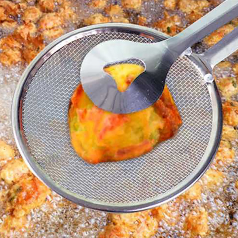 Edelstahl sieb öl angeln gebraten lebensmittel angeln öl löffel angeln Tofu pulver sieb Filter lebensmittel öl Clip