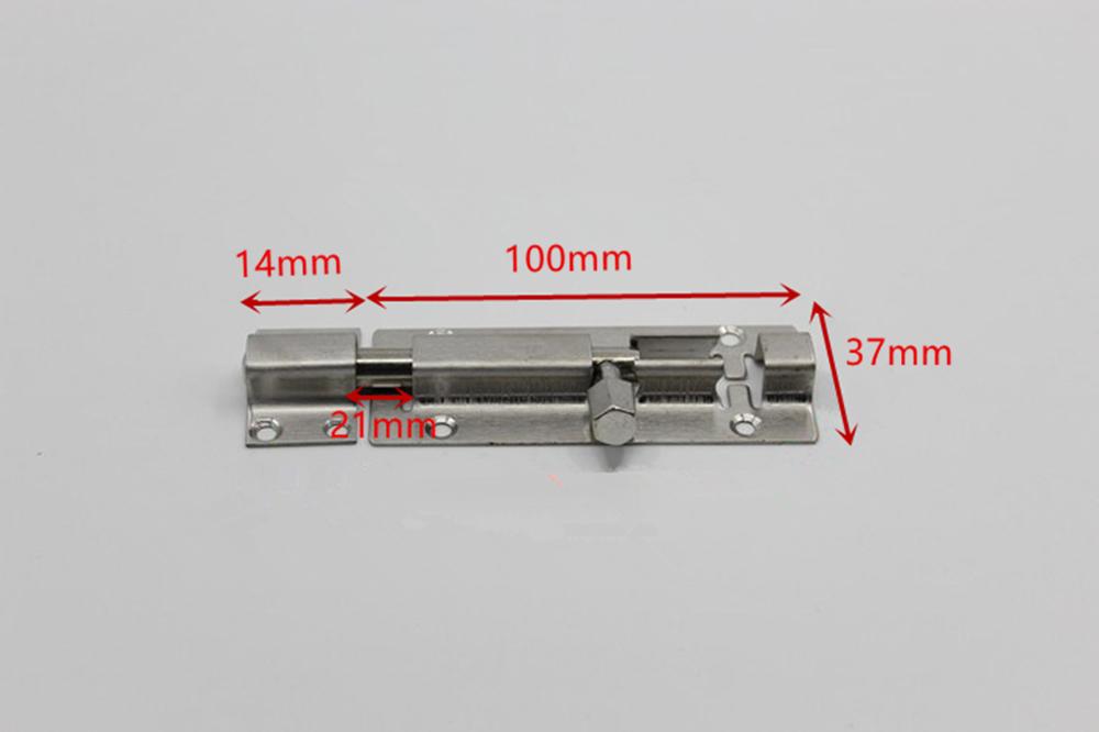 1Pc 1.5/2/3/4/6 Inch Long Silver Stainless Steel Door Latch Sliding Lock Barrel Bolt Latch Hasp Staple Gate Safety Lock: 4inch