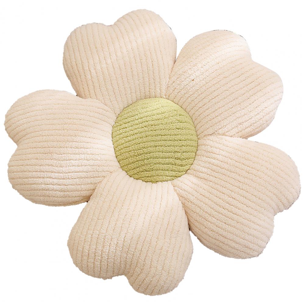Coussin de fleurs en peluche à 5 pétales, décor de chambre Girly, oreiller tournesol, baie vitrée, réglage de fleurs roses, oreiller de siège de chambre d'enfants: WHITE
