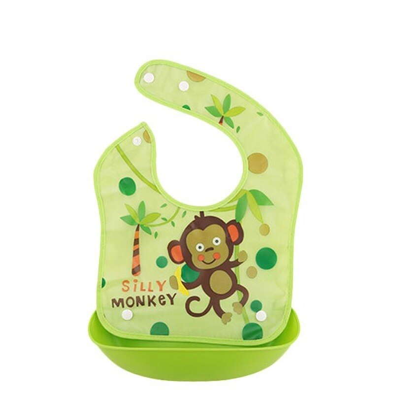 Babadores infantis à prova dwaterproof água do bebê do silicone da moda babadores recém-nascidos pano de alimentação toddle meninos meninas ajustáveis diferentes estilos de babadores: Green