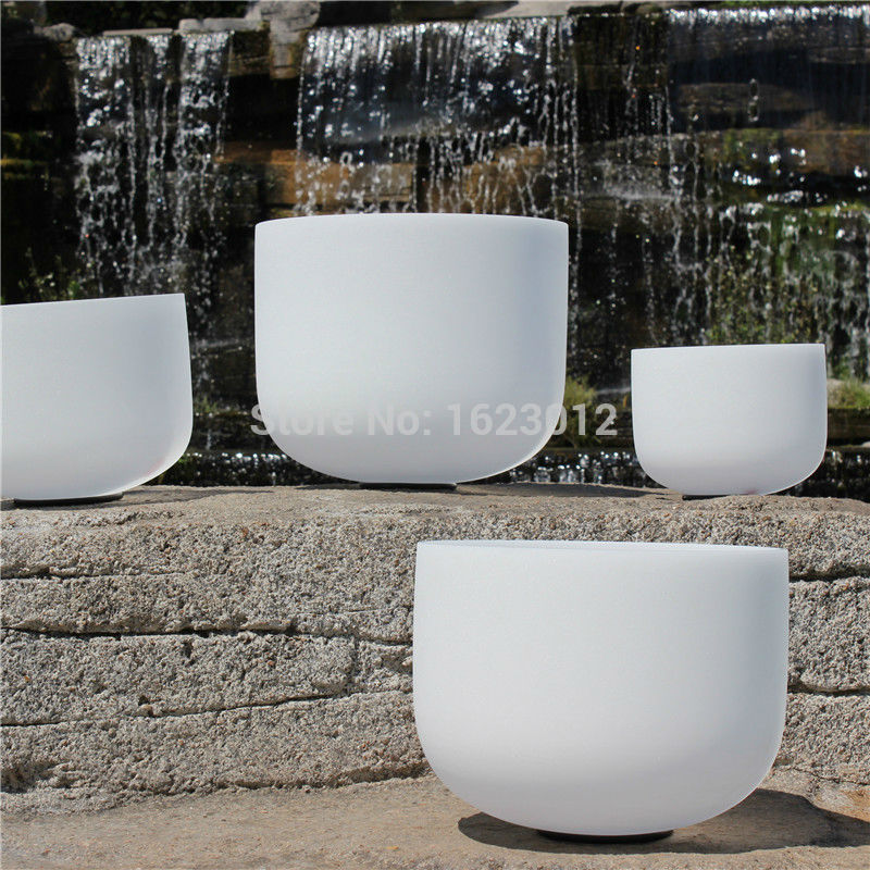 8" Musical perfect tones,true tones Note A for sound therapy Frosted Quartz Crystal Singing Bowl