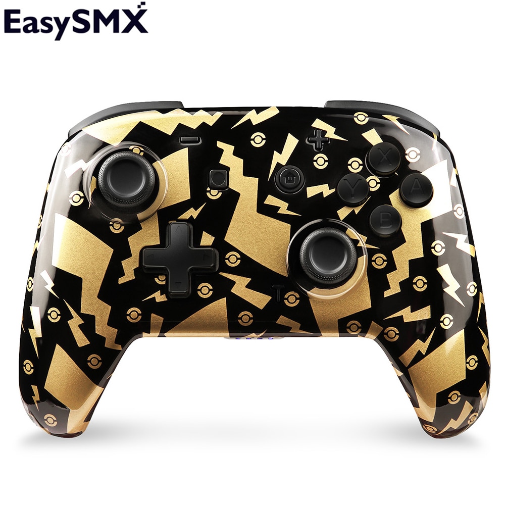 EasySMX-mando inalámbrico YS06 para Nintendo Switch Pro, mando con vibración LED, Bluetooth, color negro y dorado