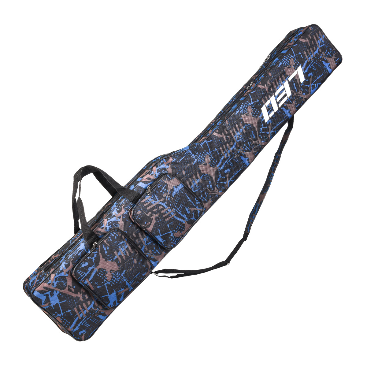 130cm Multifunctional Fishing Rod Storage Bag Portable Fishing Tackle Bag Tools Storage For Carp Fishing 2 Layer Large Capacity: Blue-camouflage-1