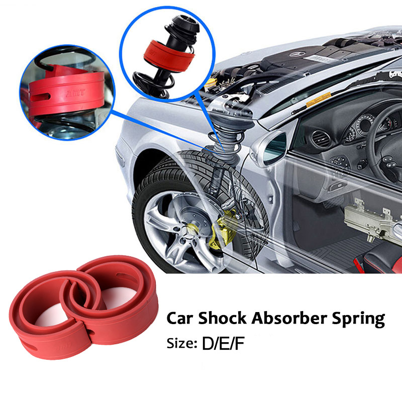 1Pc Red color Car Shock Absorber Spring Bumper Power Auto Buffers D/E/F Type Springs Bumpers Cushion Universal for Most Vehicles