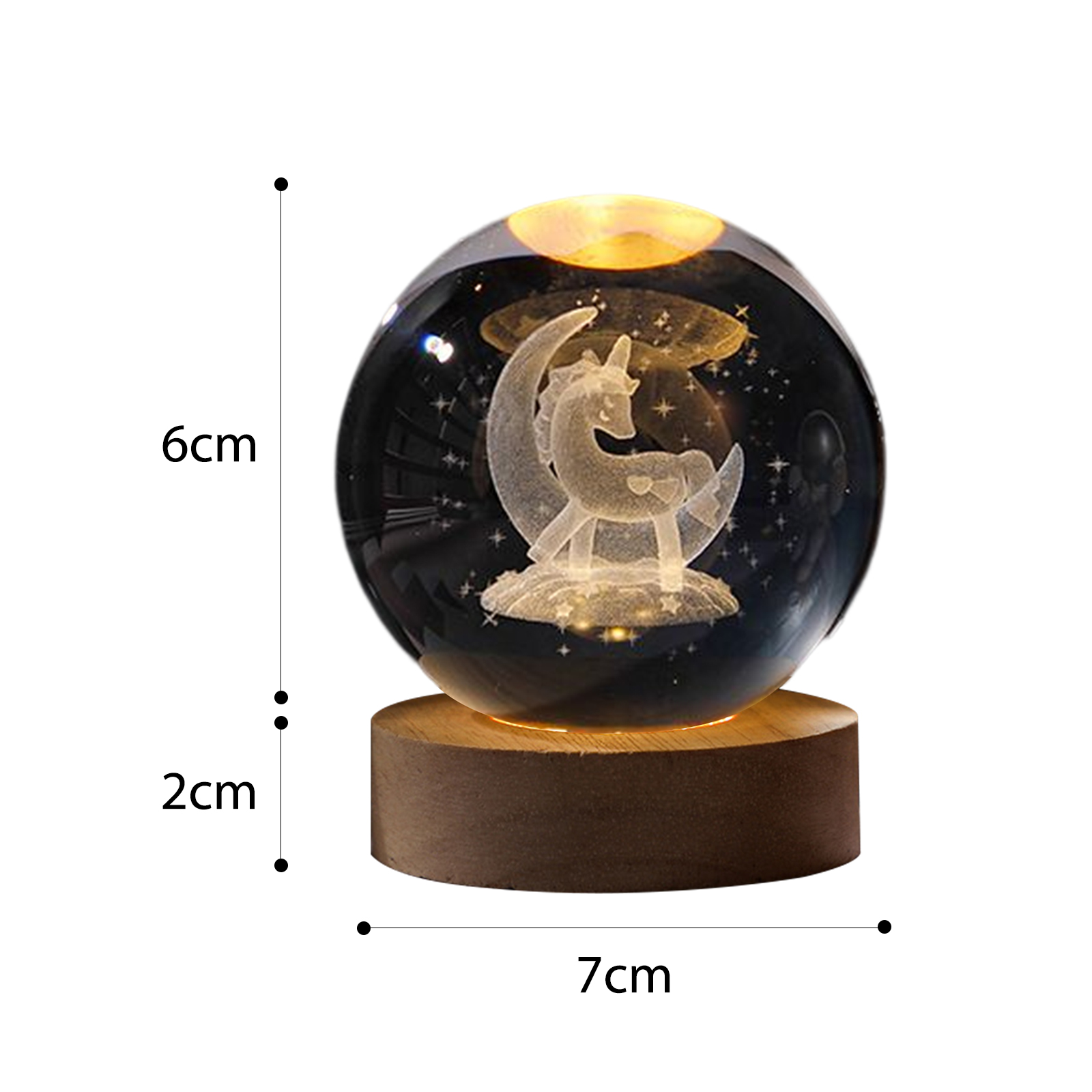 LED Kristall kugel Nachtlicht USB Aufladen 3D gravierte Mond Planet Galaxie Astronaut glühenden Kristall kugel Tisch lampe Geburtstags: Tiefe Blau