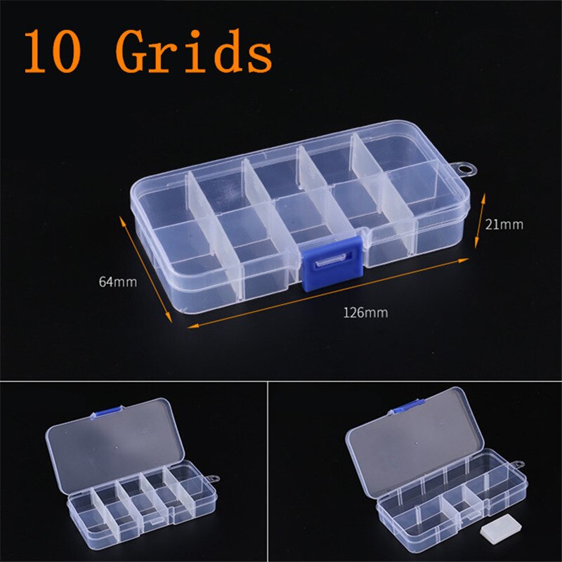 Adjustable 3-36 Grids Compartment Plastic Storage Box Jewelry Earring Bead Screw Holder Case Display Organizer Container: D3