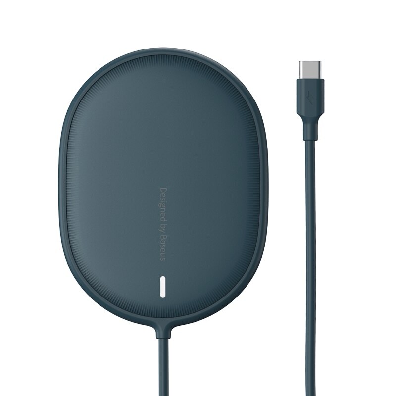 Baseus-cargador inalámbrico magnético para iPhone 12, almohadilla de carga rápida, portátil, 15W: Blue