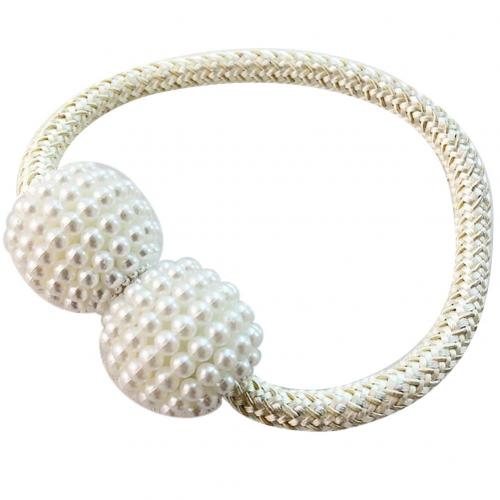 Abrazadera magnética para cortina, soporte de anillo para cortina, cuentas de perla de imitación, accesorios decorativos para el hogar: Creamy White