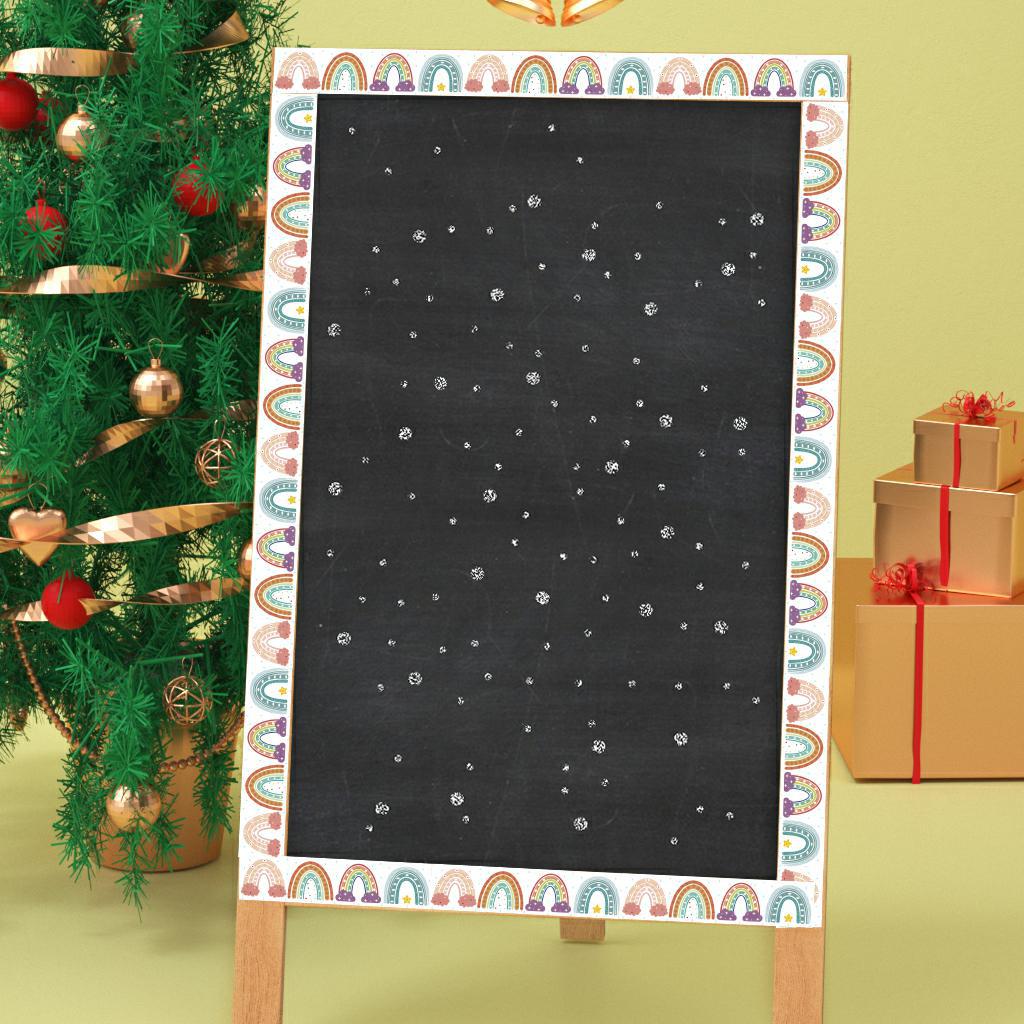 Boho Bulletin Border Trim 20M Two Sided Rainbow Border for Classroom Back to School Family Party