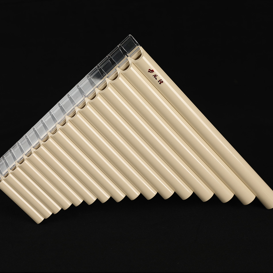 16 Tube résine C ton Pan flûte apprentissage facile pour bois Instruments de musique amateurs débutant jaune ivoire