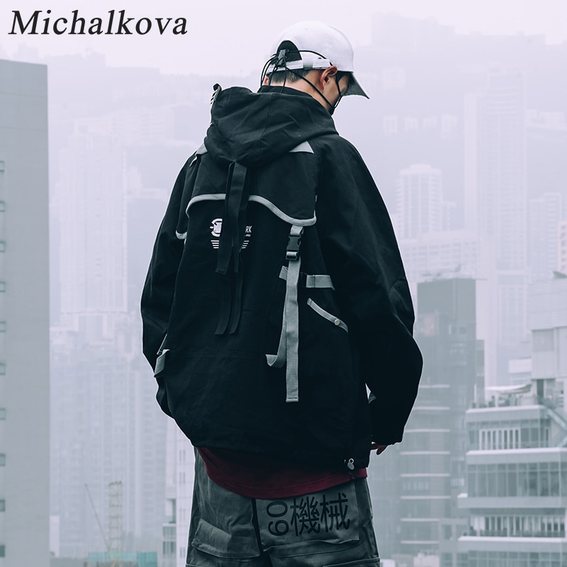 michalkova Air Force flying Functional streamer hip hop loose dark coat men's Japanese original night wind streamer