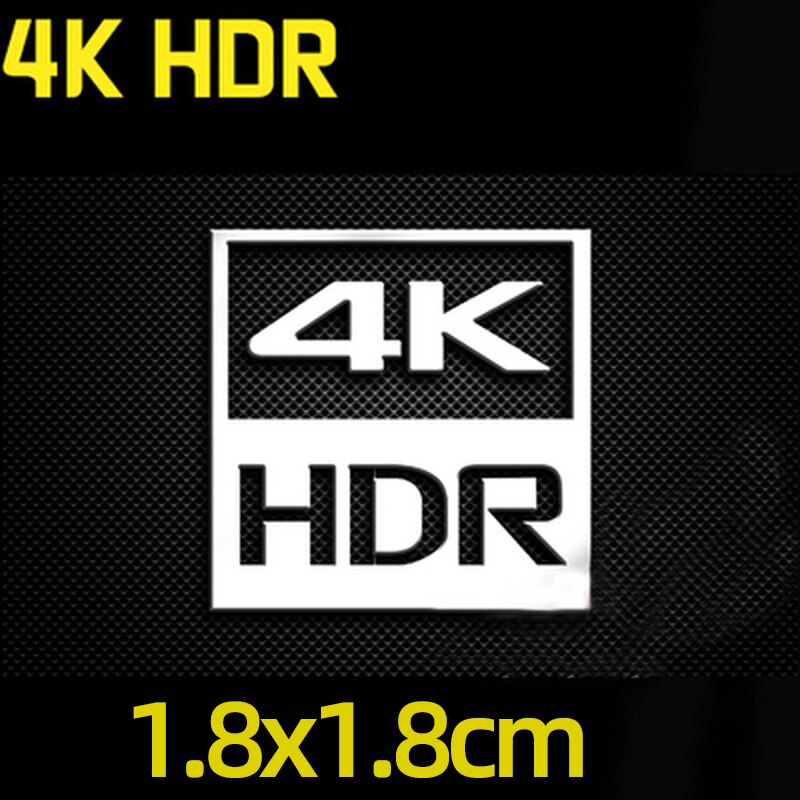 Etiqueta 4K HDR FHD HD, Monitor de TV, cine en casa, teléfono móvil, pegatina de Metal, pegatina de transferencia: B