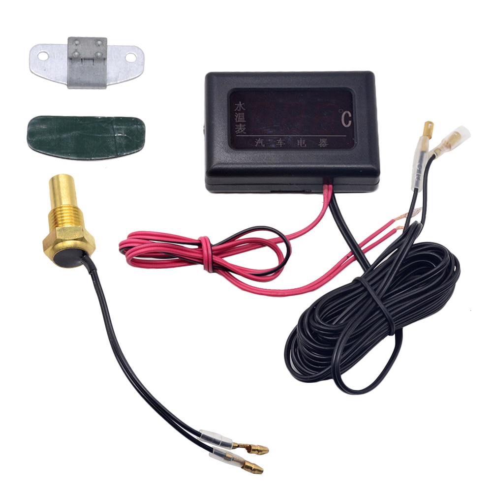 1PC 12V 24V Universal Digital Water Temperature Gauges for Car + Water Temperature Sensor Head Plug 10MM 12 14 MM 16MM 17MM 21MM