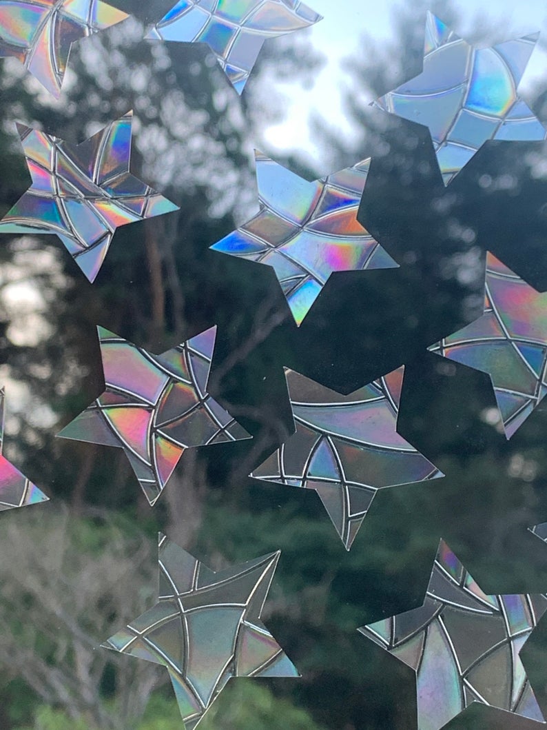 Mini Star Window Prisms Set of 15 Rainbow Sticker Prism Window Window Decor Suncatcher Decal Bird Window Alert