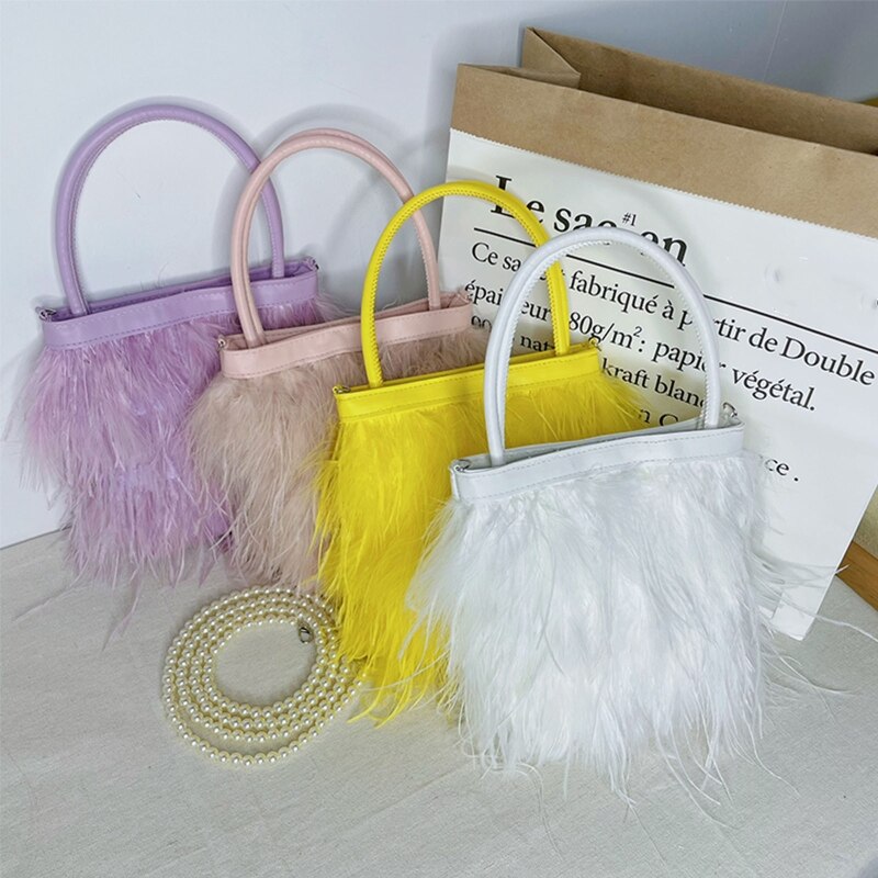 Mädchen- und damen-schultertasche aus pu-leder und kunstpelz, umhängetasche für bankette, jahreshauptversammlungen, partys und nachtclubs