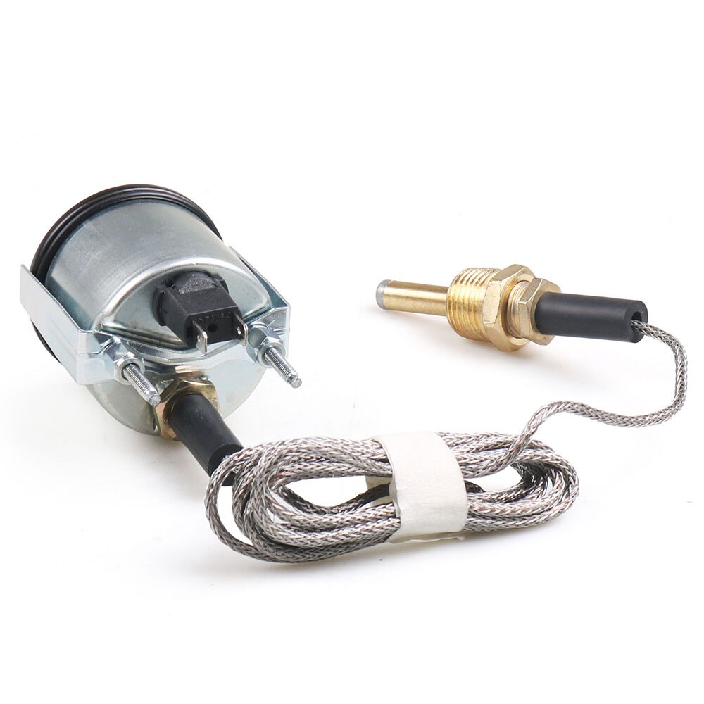 2 "52Mm Celsius Water Temp Temperture Gauge Meter Met Sensor Fahrenheit Zwart Water Temperatuur Meter Sensor