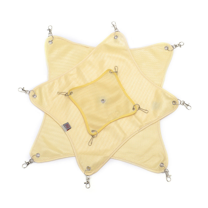 Hamaca para mascotas, malla transpirable, jaula para roedores y hámster, hamaca para ratas, accesorios para conejillos de indias, columpio para animales pequeños, juguetes, cama colgante: S / YELLOW