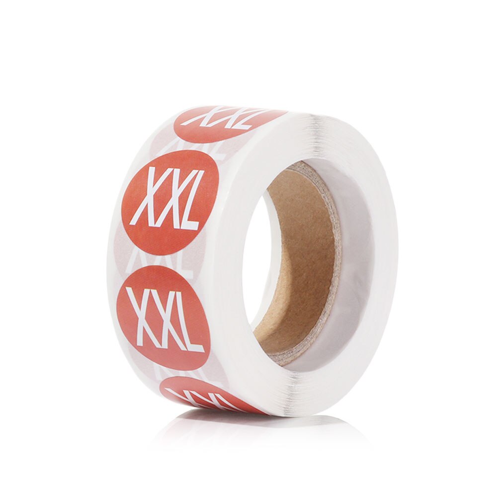 500pcs/Roll DIY Self Adhesive Sticky White Label Clothing Size XS-XXXL Sticker Writable Size Stickers Blank Note Label: XXL