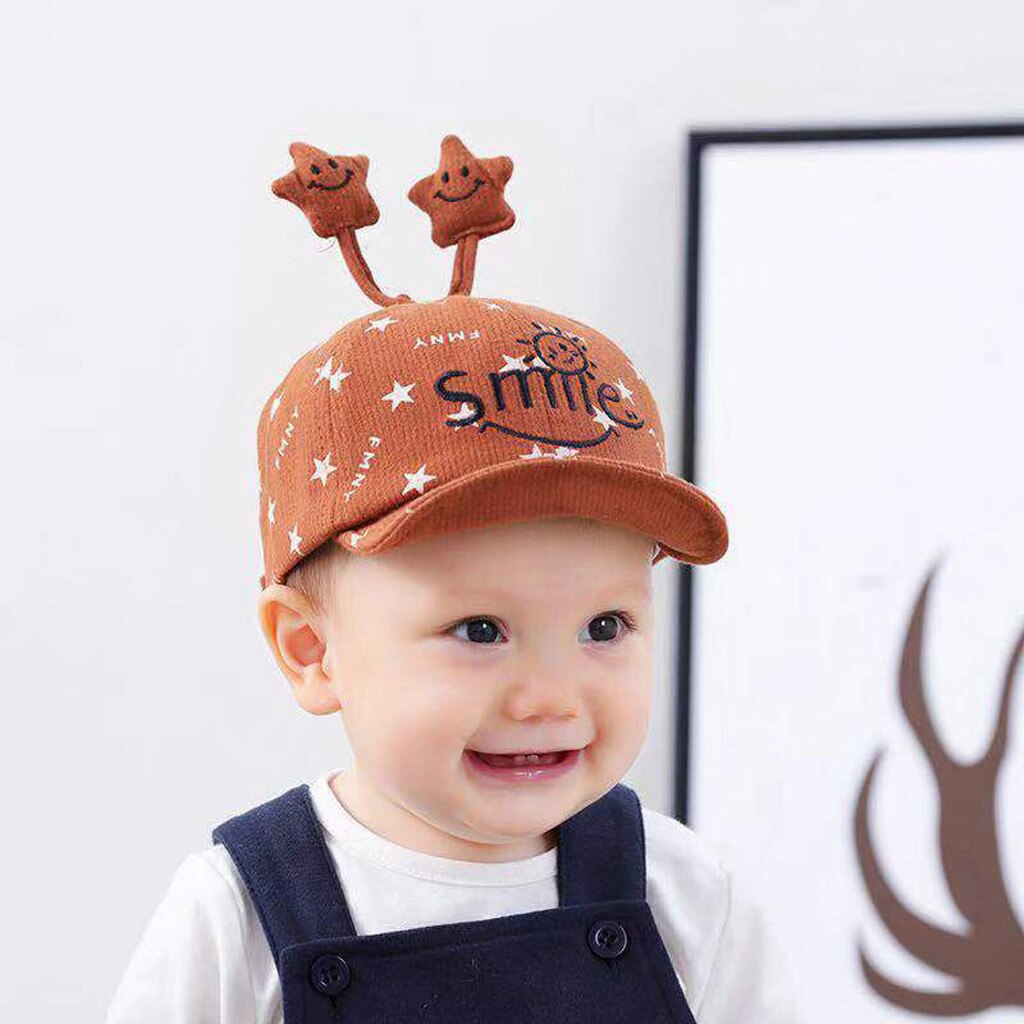 Infant Baby Hats Cartoon Beer Baseball Caps For Baby Boys Girls Spring Autumn Smile Letter Print Hats