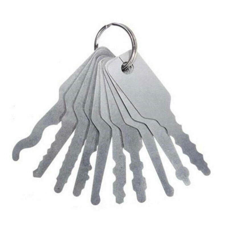 10Pcs/Set Stainless Jiggler And Keys Dual Sided Car Unlock Lock Open Repair Accessories Tool Kit