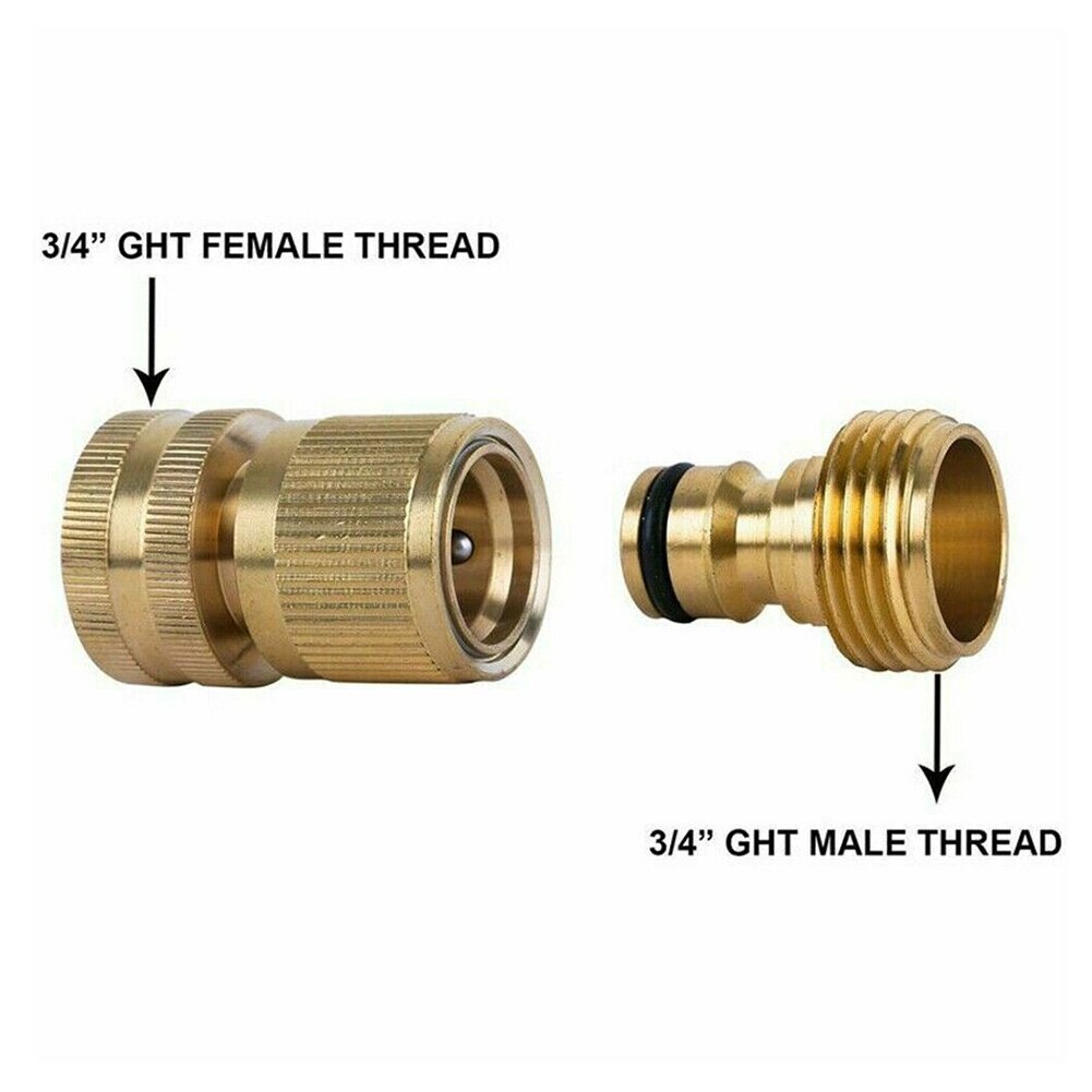 Garden Hose Threaded Quick Connect Water Pipe Connector Brass Female Male Connector 12mm Universal Car Accessoties