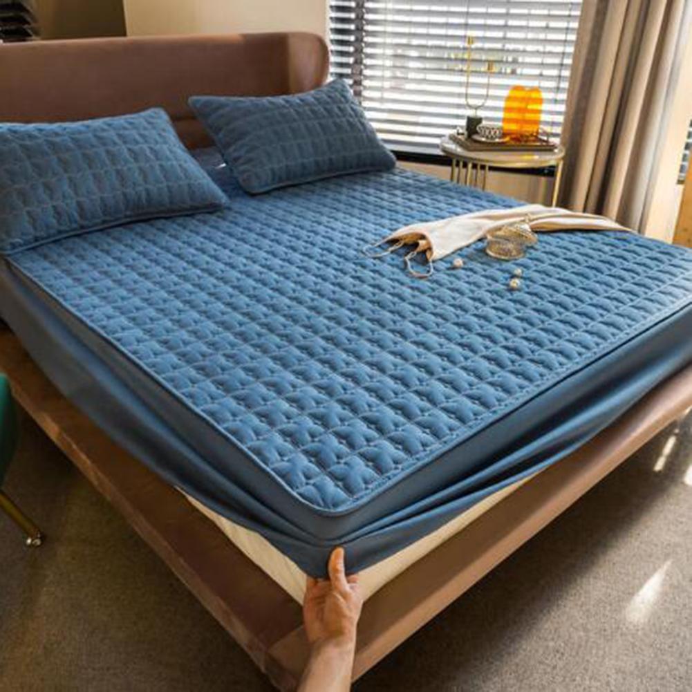 Quilted Fitted Mattress Pad Bedding Fitted Sheet Breatheable Bed Cover
