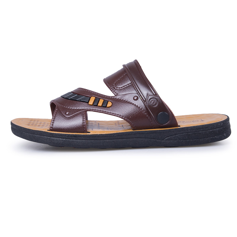 Mænds sandaler åben tå slip on casual sko mænd flade skridsikre hjemmesko romerske sommer strandsandaler sandalier hombre: Brun / 8.5