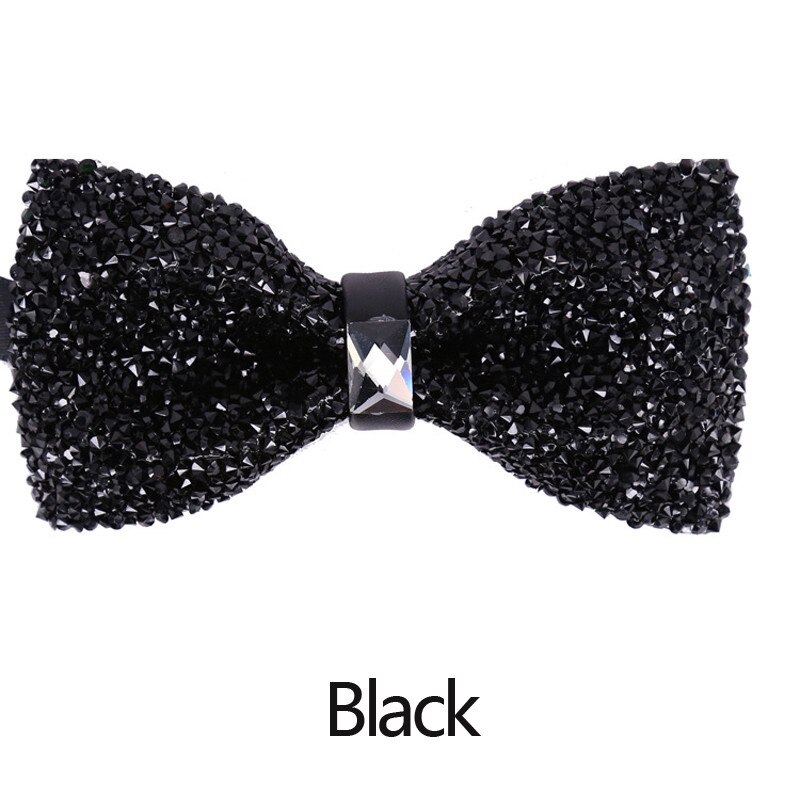 Pajarita de diamantes para hombre, lazo con cuello de cristal brillante, lazo de lujo para boda, banquete, , nudo de mariposa ostentoso, corbatas de novio: 4