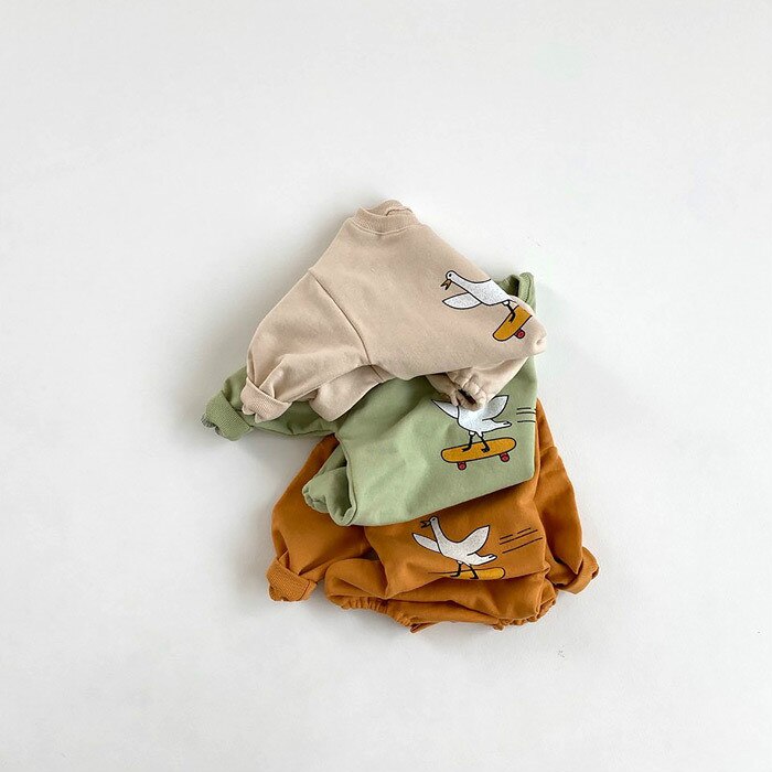 5127 -né bébé body automne Skateboard oie Onesies bébé fille une pièce vêtements à manches longues bébé garçon combinaison